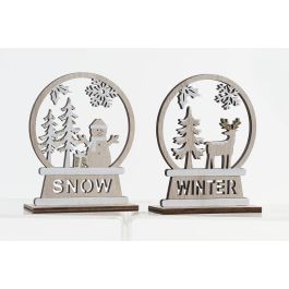 Figura Navidad Alpina DKD Home Decor Natural Blanco 4 x 15 x 12 cm (2 Unidades) Precio: 5.50000055. SKU: B1DW2RZ8HM