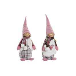 Figura Navidad Fantasia DKD Home Decor Rosa Blanco 12 x 42 x 15 cm (2 Unidades)