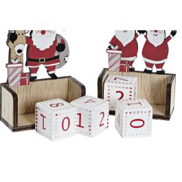 Calendario Navidad Tradicional DKD Home Decor Rojo Blanco 3 x 10 x 6.5 cm (6 Unidades)
