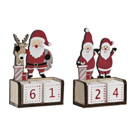Calendario Navidad Tradicional DKD Home Decor Rojo Blanco 3 x 10 x 6.5 cm (6 Unidades)