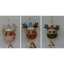 Decoracion Colgante Navidad Fantasia DKD Home Decor Rosa Palo Rojo 6 x 11 x 6.5 cm (12 Unidades)