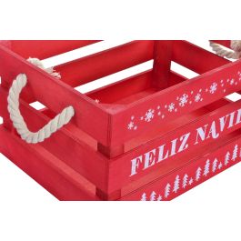 Caja Navidad Tradicional DKD Home Decor Rojo Blanco 30 x 20 x 40 cm Set de 3 (4 Unidades)