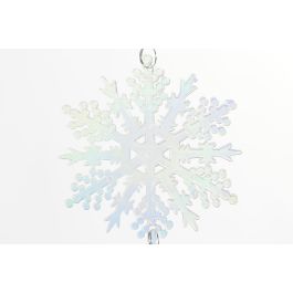 Decoracion Colgante Navidad Fantasia DKD Home Decor Plateado Blanco 0.5 x 32 x 9 cm (24 Unidades)