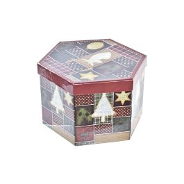 Bola Decoracion Navidad Alpina DKD Home Decor Rojo Marron Oscuro 25 x 16 x 25 cm Set de 14