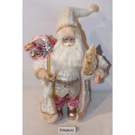 Figura Navidad Fantasia DKD Home Decor Rosa Gris 13 x 47 x 30 cm