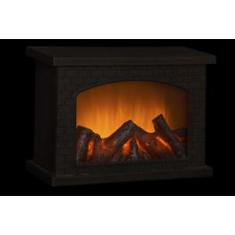 Chimenea Navidad Alpina DKD Home Decor Negro 12 x 20 x 27 cm