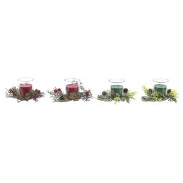 Vela Navidad Tradicional DKD Home Decor Verde Rojo 5.5 x 6 x 5.5 cm Set de 2 (2 Unidades)