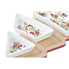 Aperitivo Navidad Tradicional DKD Home Decor Rojo Blanco 27 x 3.8 x 20 cm Set de 4