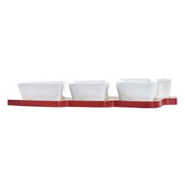 Aperitivo Navidad Tradicional DKD Home Decor Rojo Blanco 27 x 3.8 x 20 cm Set de 4