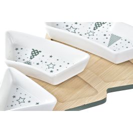 Aperitivo Navidad Tradicional DKD Home Decor Verde Blanco 27 x 3.8 x 20 cm Set de 4