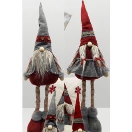 Figura Navidad Tradicional DKD Home Decor Rojo Gris 10 x 73 x 24 cm (2 Unidades)