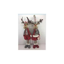 Figura Navidad Tradicional DKD Home Decor Rojo Blanco 10 x 58 x 20 cm (2 Unidades)