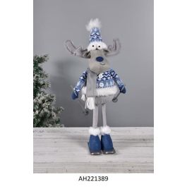 Figura Navidad Moderna DKD Home Decor Azul 12 x 35.5 x 20 cm