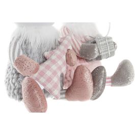 Figura Navidad Fantasia DKD Home Decor Rosa Gris 17 x 28 x 14 cm (2 Unidades)