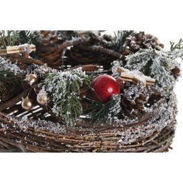 Portavela Navidad Tradicional DKD Home Decor Rojo Natural 24 x 14 x 24 cm