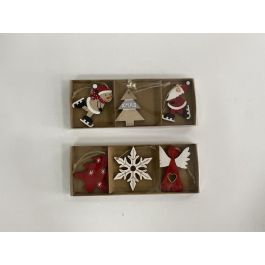 Decoracion Colgante Navidad Tradicional DKD Home Decor Rojo Blanco 7.7 x 1.5 x 21 cm Set de 3 (2 Unidades) Precio: 6.6550006655. SKU: B1K6XWH6DJ