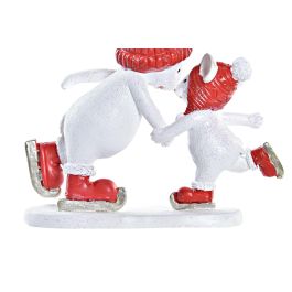 Figura Navidad Moderna DKD Home Decor Blanco Rojo 3.5 x 9 x 9.5 cm