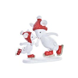 Figura Navidad Moderna DKD Home Decor Blanco Rojo 3.5 x 9 x 9.5 cm