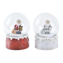 Figura Navidad Tradicional DKD Home Decor Rojo Blanco 6.5 x 8.5 x 6.5 cm (2 Unidades)