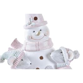 Figura Navidad Fantasia DKD Home Decor Rosa Blanco 10.5 x 15.5 x 14.5 cm