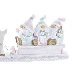 Figura Navidad Fantasia DKD Home Decor Rosa Blanco 7 x 11.5 x 23 cm