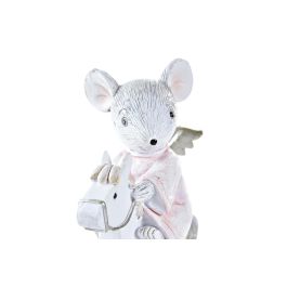 Figura Navidad Fantasia DKD Home Decor Gris Rosa 4 x 11 x 9.5 cm