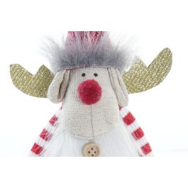 Figura Navidad Alpina DKD Home Decor Gris Blanco 14 x 19 x 8 cm (2 Unidades)