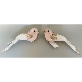 Figura Navidad Alpina DKD Home Decor Rosa Blanco 7 x 8 x 22 cm (2 Unidades) Precio: 12.50000059. SKU: B1BHWCXRNW