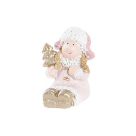 Figura Navidad Fantasia DKD Home Decor Rosa Blanco 2.5 x 4 x 3.5 cm (4 Unidades)