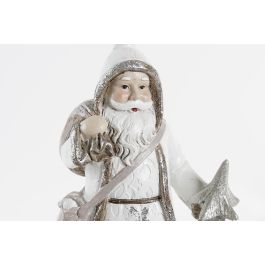 Figura Navidad Moderna DKD Home Decor Blanco Plateado 8 x 19.5 x 12.5 cm