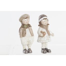 Figura Navidad Fantasia DKD Home Decor Marron Claro 5 x 14 x 6.5 cm (2 Unidades)