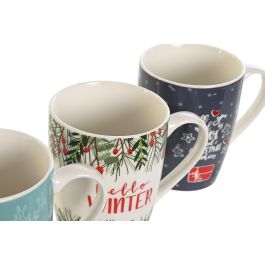 Mug DKD Home Decor Multicolor 8.5 x 10.3 x 8.5 cm (6 Unidades)