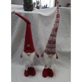 Figura Navidad Tradicional DKD Home Decor Rojo Blanco 11 x 80 x 14 cm (2 Unidades)