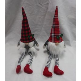 Figura Navidad Tradicional DKD Home Decor Rojo Negro 10 x 48 x 13 cm (2 Unidades)