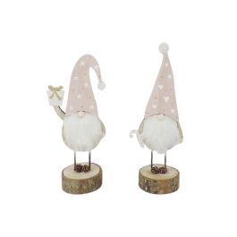 Figura Navidad Fantasia DKD Home Decor Rosa Palo Natural 8 x 23.5 x 10 cm (2 Unidades)