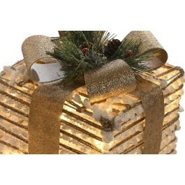 Regalo Navidad Moderna DKD Home Decor Blanco Dorado 25 x 25 x 25 cm Set de 3