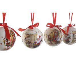 Bola Decoracion Navidad Tradicional DKD Home Decor Rojo Blanco 25 x 16 x 25 cm Set de 14