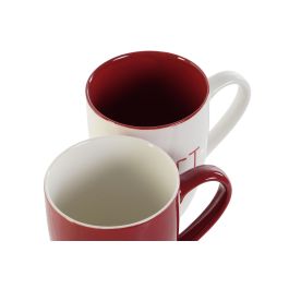 Mug Navidad Tradicional DKD Home Decor Rojo Blanco 8 x 10 x 12 cm Set de 4