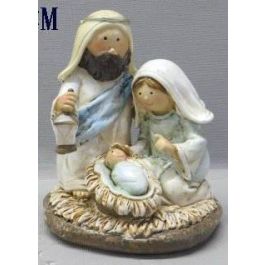 Nacimiento DKD Home Decor Blanco Azul 6 x 8.5 x 7.5 cm (2 Unidades)