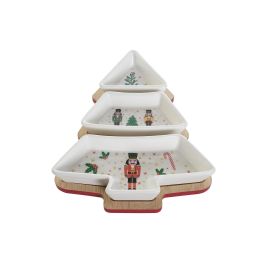 Aperitivo Navidad Tradicional DKD Home Decor Blanco Rojo 27 x 1 x 20 cm Set de 4