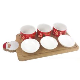 Tabla Aperitivo Navidad Tradicional DKD Home Decor Blanco Rojo 15 x 1 x 33 cm Set de 7 Precio: 14.49999991. SKU: B18NQ3BN39