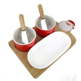 Aperitivo Navidad Tradicional DKD Home Decor Blanco Rojo 14.5 x 1 x 24.5 cm Set de 6