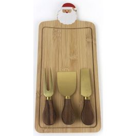 Tabla Cortar Navidad Tradicional DKD Home Decor Natural Dorado 15 x 1 x 33 cm Set de 4