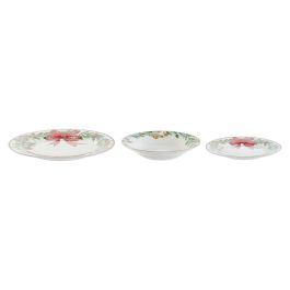 Vajilla Navidad Tradicional DKD Home Decor Verde Rojo 27 x 2 x 27 cm Set de 18