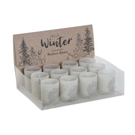 Vela Navidad Alpina DKD Home Decor Blanco 5 x 6 x 5 cm (3 Unidades)