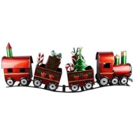 Tren Navidad Tradicional DKD Home Decor Rojo Verde 24 x 52 x 133 cm