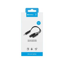 Sandberg Divisor de Audio Mini Jack 1 a 2 Salidas para Auriculares y Altavoces