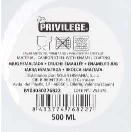 Mug Esmaltada Blanca con Frases 500 ml - Privilege (24 Unidades) Mug Esmaltada Blanca con Frases 500 ml - Privilege (24 Unidades)