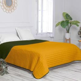 Colcha Reversible HappyFriday Basic Dash Amarillo Verde 180 x 260 cm