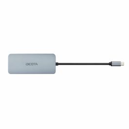 DICOTA D32062 USB-C Multi Hub 8 en 1 con HDMI, RJ-45, 4xUSB, Lector SD/MicroSD, 4K y PD 100W Plata